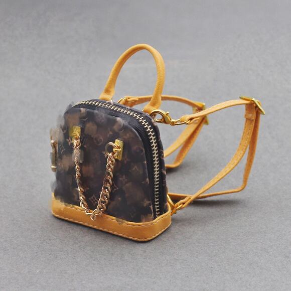 4inch bag charm cute custom bags - dark brown shell backpack - 0623B49 - Picture 1 of 1
